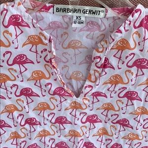 Rare Barbara Gerwit toddler‎ flamingo cotton tunic